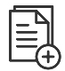 Icono que representa documentos con un botón de añadir
