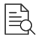 Icono que representa una lupa buscando sobre un documento